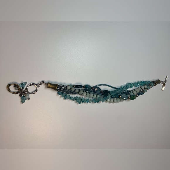 Silpada Vintage Sterling, Quartzite, Kyanite, Apatite, Brass, Seed Bead Bracelet - Picture 5 of 16